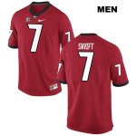 Men's Georgia Bulldogs NCAA #7 DAndre Swift Nike Stitched Red Authentic College Football Jersey UHU5254QX